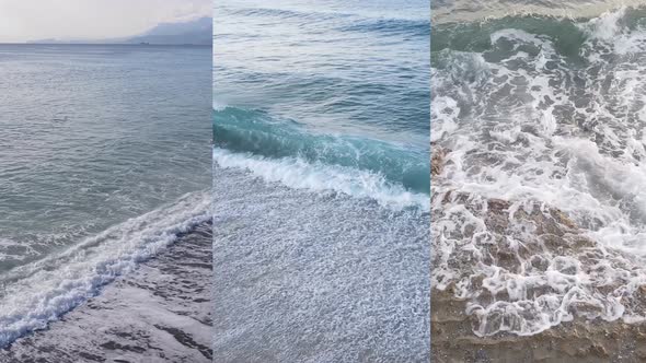 Three in One Vertical Video of the Sea Near the Shore alt