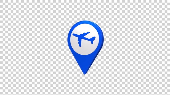 Airport Map Pin Location Icon alt