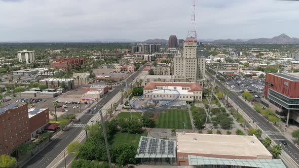 Aerial view of the Civic Space Park alt