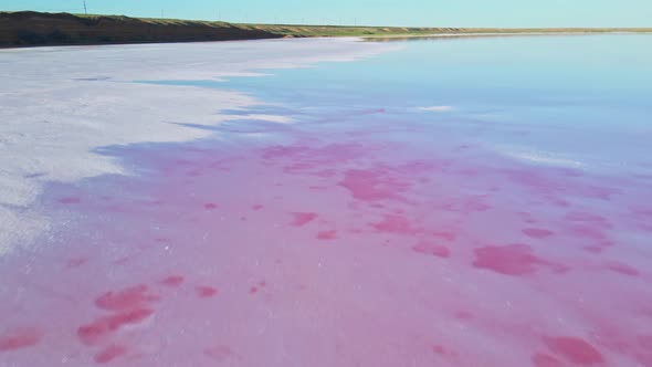 Epic Drone Flight Over Beautiful Pink Salt Lake alt