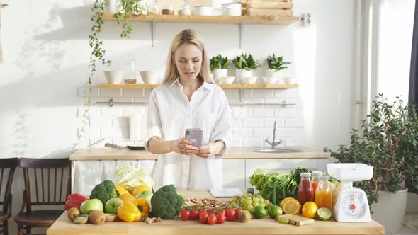Cute Vegetarian Tells the Camera About the Benefits of Natural Products and How to Cook Them at Home alt