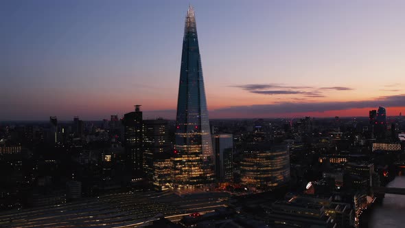 Elevated View of Iconic Shard Skyscraper After Sunset alt