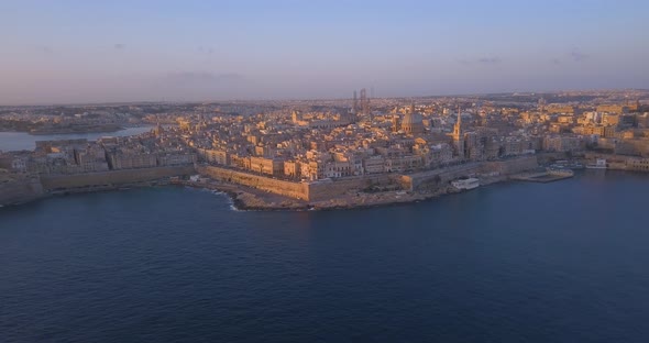 ancient capital city of Valletta Malta with port alt
