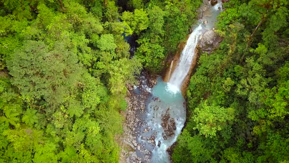 Aerial view of Catarata del Toro waterfall in Costa Rica. alt
