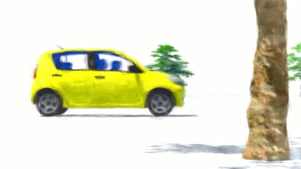 Small Yellow Car Stop Motion