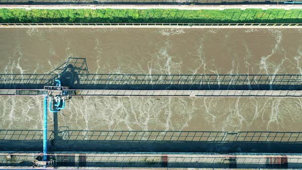 Huge Wastewater Cleaning Complex in a Top View alt