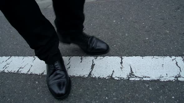 Standing on transit line uneasily alt