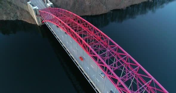 Bridges Reflecting on the New Croton Reservoir at Dusk alt