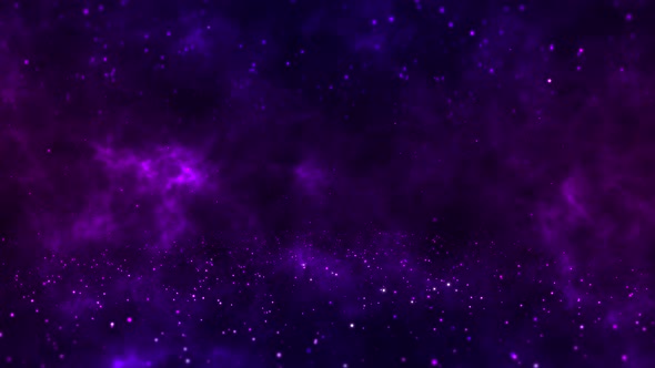 abstract purple neon background with backlit particles flying in space 4k animation