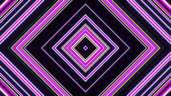 A Pulsating Flow of Multicolored Squares on a Black Background alt