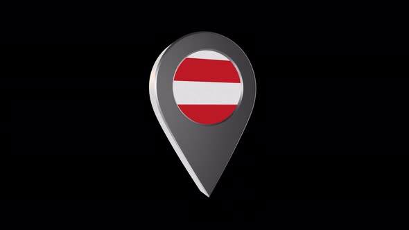 3d Animation Map Navigation Pointer With Flag Of Brno (Czech Republic) With Alpha Channel - 4K alt