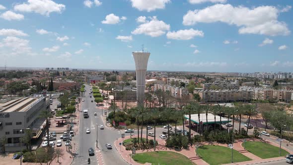 Southern District city with water tower at israel named by netivot alt