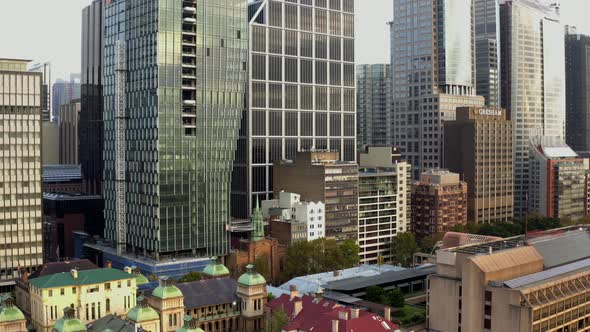 Aerial Top Down View of City Buildings alt