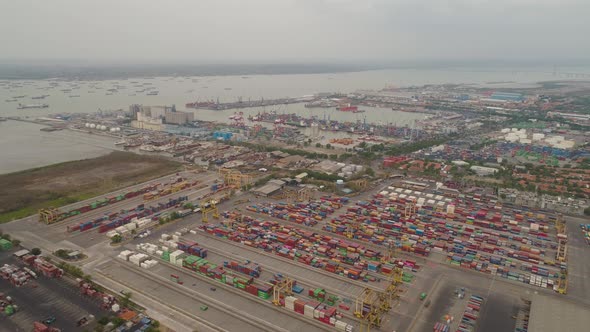 Cargo and Passenger Seaport in Surabaya, Java, Indonesia alt