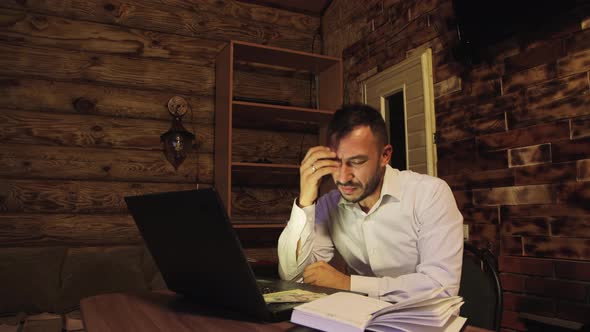 A Distressed Businessman Clutches His Head Waves His Hands Got Losses alt