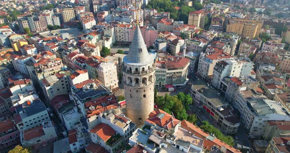 The Famous Galata Tower In Istanbul
