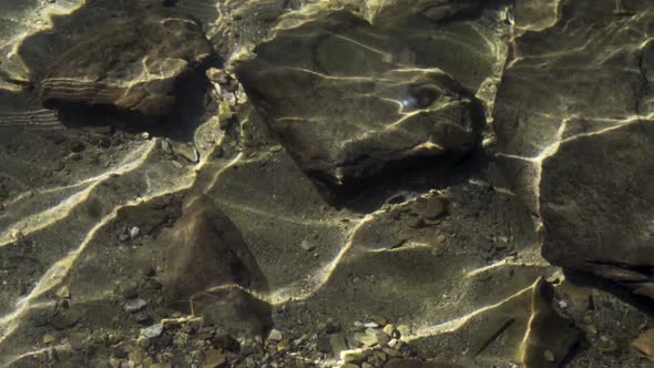Patterns in water of Chandratal Lake, himachal Pradesh. water ripples during bright sunny day. alt