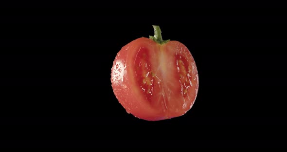 Natural Foods. Tomato In Section. Vegetable. Alpha Channel alt