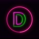 Glowing neon font. pink and green color glowing neon letter.  Vd 1304
