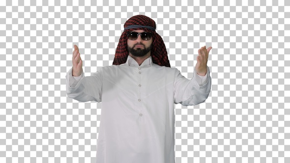 Sheikh in sunglasses sending a kiss, Alpha Channel by ...