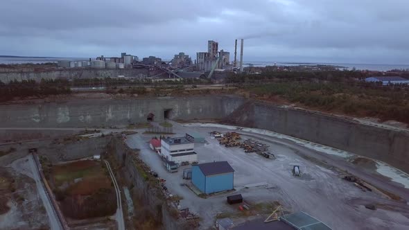 Aerial View of Limestone Quarry