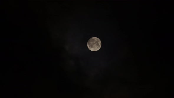 Night Sky with Moving Clouds and Moon