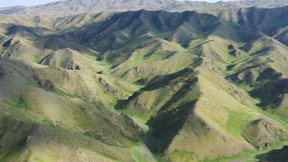 Aerial View of Mountains in Yol Valley Mongolia alt