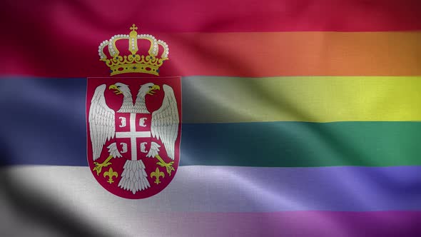 LGBT Serbia Flag Loop Background 4K