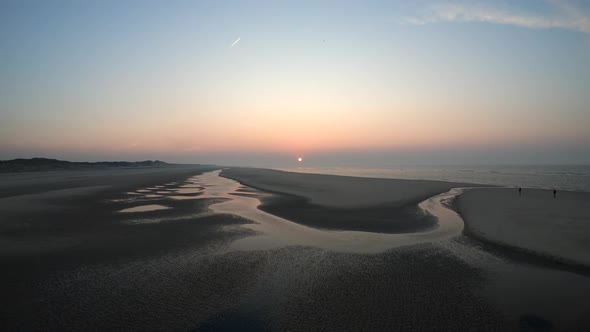 Beautiful Sunset in the natural park of Langeoog Island alt