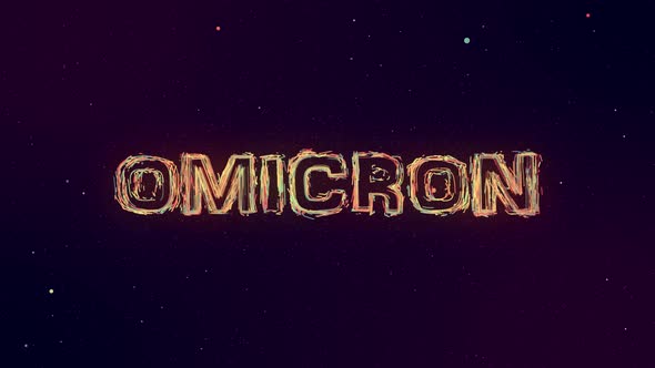 Omicron Text with Particles