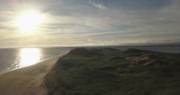 Drone shot looking over island alt