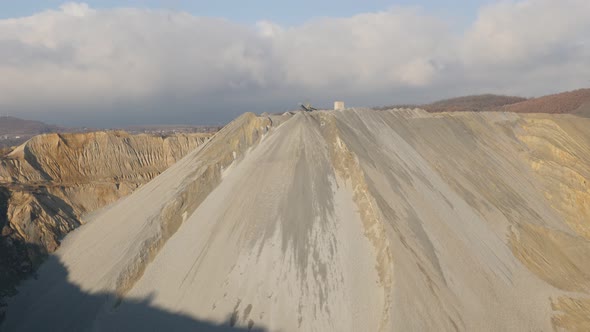 Tilting over  open-pit mine soil layers 4K 2160p 30fps UltraHD footage - Consequences of mineral flo alt