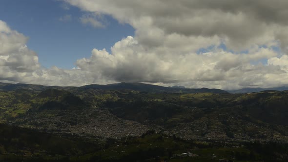 Time lapse of clouds moving over Cojitambo ruins in Ecuador alt