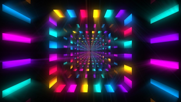 Colorful Light Tunnel Background