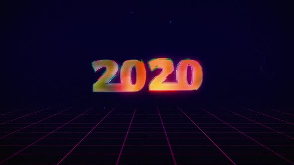 Retro 2020 New Year Digital Glitch