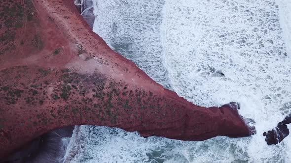 Aerial View on Legzira Beach at Sunset in Morocco alt
