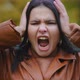 Portrait Annoyed Young Hispanic Woman Outdoors Screaming Loudly in Rage Madly Opening Mouth Holding - VideoHive Item for Sale