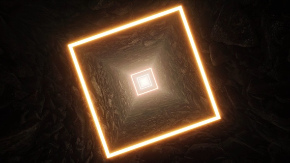Glow Square Light Stone Cave Tunnel Rotation Vj Loop alt