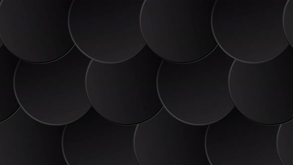 4k Black Many Circles. Looped Background