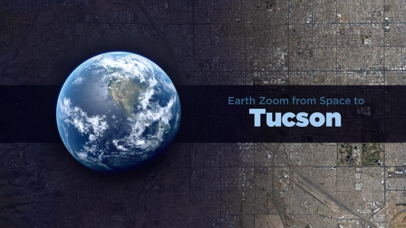 Tucson (Arizona, USA) Earth Zoom to the City from Space