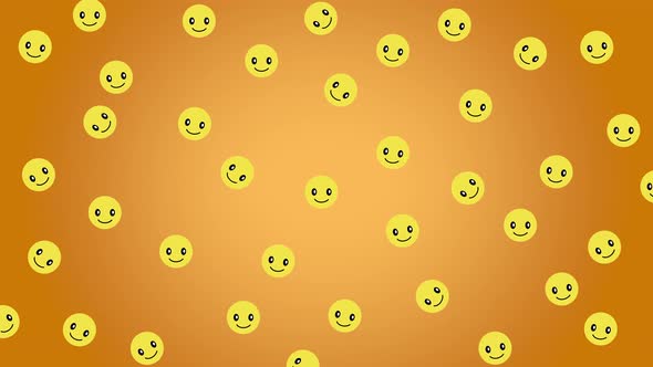 many icon of smiles that wiggle on a yellow background