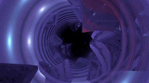 A 3d Illustration of  FHD 60 FPS Dark Round Tunnel