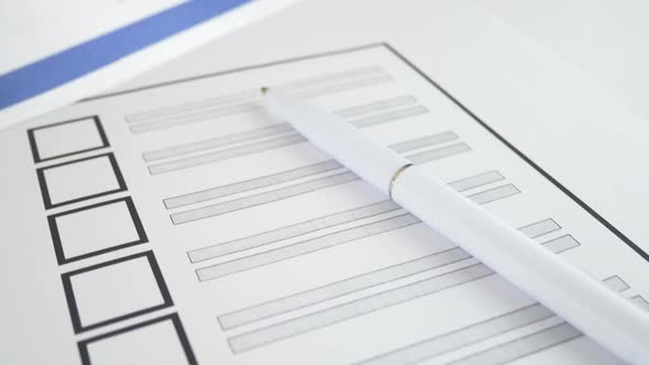 Voting Ballot Paper with White Pen in Israel alt