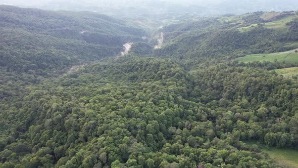 Aerial view of mountains view by drone