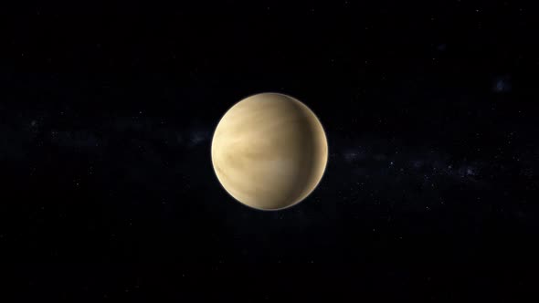 Planet Venus with Atmosphere 4K Space Scene. Vd 1154