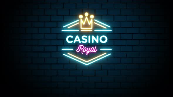 Casino Royale Neon Sign on Brick Wall Background 4K alt