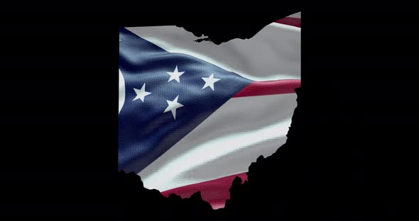 Ohio state flag waving animation background alt