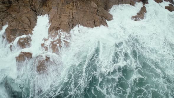Gigantic Waves Crashes On The Rock