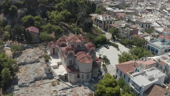 Aerial View of Beautiful Church in Athens, Greek at Daylight alt
