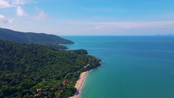 Ko Lanta Krabi Thailand Tropical White Beach at Koh Lanta Thailand Tropical Island Drone Aerial View alt